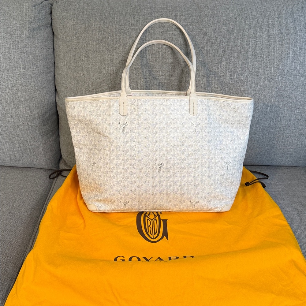 Goyard Artois MM white tote.